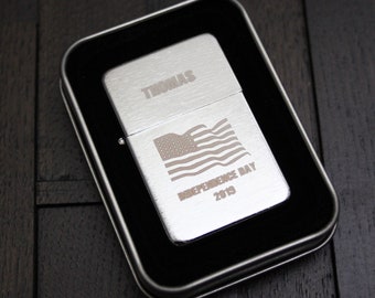 Patriotic Lighter, Personalized Custom Engraved Lighter, Cigar Lighter, 4th of July Party, July 4th Favors, Independence Day, USA, Murica