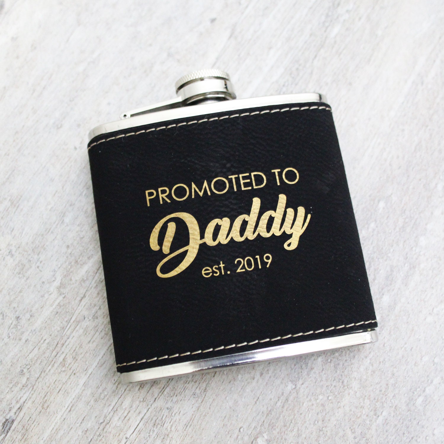 Gift for Dad, Personalized Leather Hip Flask, Custom Engraved Flask, 6 ...