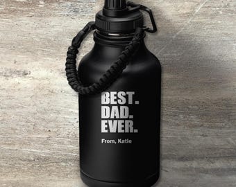 Gift for Dad, Personalized Stainless Steel Beer Growler Jug, 64 Ounce, Double Insulated, Father's Day Gift, Gift for Him, Dad Birthday Gift