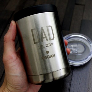 Gift for Dad, Personalized Can Cooler Tumbler, Custom Engraved Mug Cup, Dad Designs, Father's Day Gift, Dad Coffee Mug, Father's Day Mug image 4