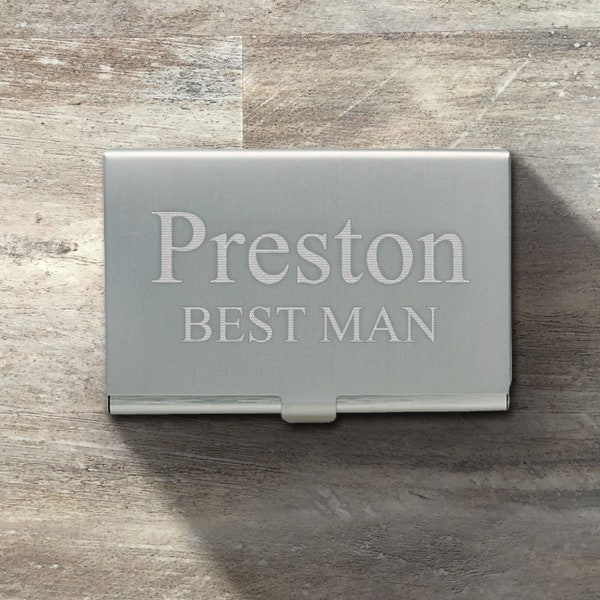 Personalized Aluminum Card Holder, Groomsman Gift, Wedding Party, Bridal Party, Bachelor Party, Corporate Gift, Business Credit Card Wallet