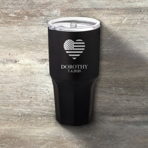 Patriotic Gift, Personalized Stainless Steel Tumbler, 30 Ounce, Double Walled Vacuum Insulated, Independence Day, USA, Murica, 4th of July