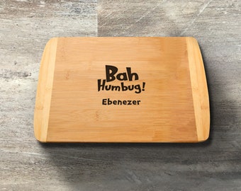 Ugly Christmas Party Gift, Personalized Cutting Board, Bamboo, Custom Engraved, Funny Xmas Gifts, Stocking Stuffer, Cheese Charcuterie Board