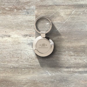 Groomsman Gift, Personalized Sterling Silver Plated Circle Keyring Keychain, Custom Engraved, Wedding Party, Bridal Party, Bachelor Party