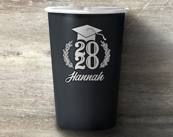 Graduation Gift, Personalized Pint Glass Cup, Custom Engraved Beer Bar Glasses, Grad Party Mug Cup, College High School Graduation Gift