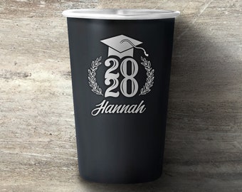 Graduation Gift, Personalized Pint Glass Cup, Custom Engraved Beer Bar Glasses, Grad Party Mug Cup, College High School Graduation Gift