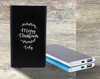 Ugly Christmas Party Gift, Personalized Slim Power Bank, USB and Micro USB, Custom Engraved, Funny Christmas Gift, Stocking Stuffer, Charger