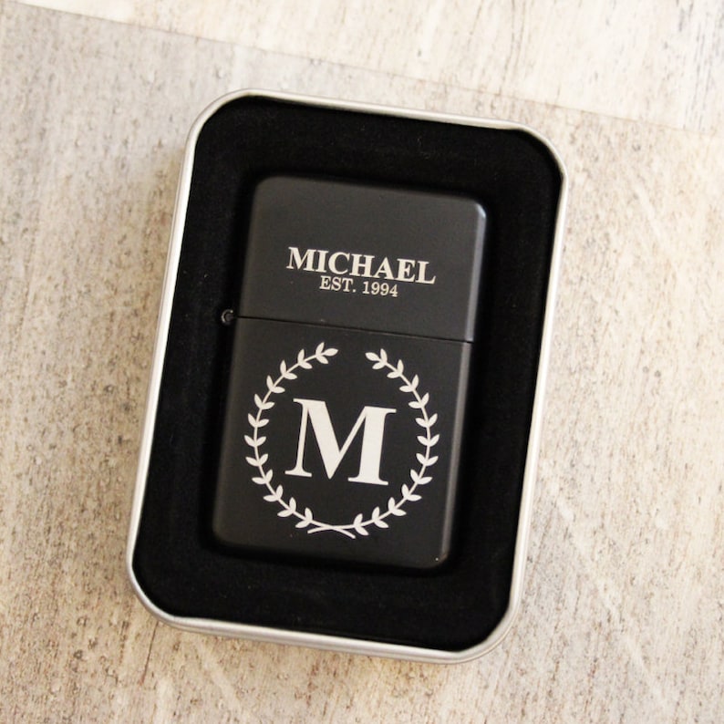 Personalized Black Engraved Lighter custom lighter, engraved lighter, groomsmen gift, bachelor bachelorette party favor gift, gift for him image 5