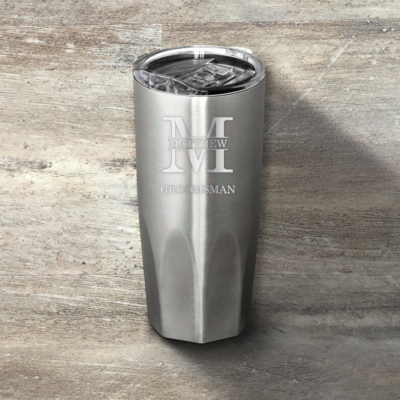 Groomsman Gift, Personalized Stainless Steel Tumbler, 20 Ounce, Double Walled Vacuum Insulated, Wedding Party, Bridal Party, Bachelor Party image 3