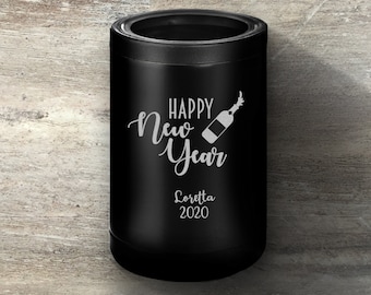 New Years Eve Toasting Cups, Personalized Can Cooler Tumbler, Custom Engraved, New Years Eve Party Gifts Favors Décor, NYE Toasting Glasses