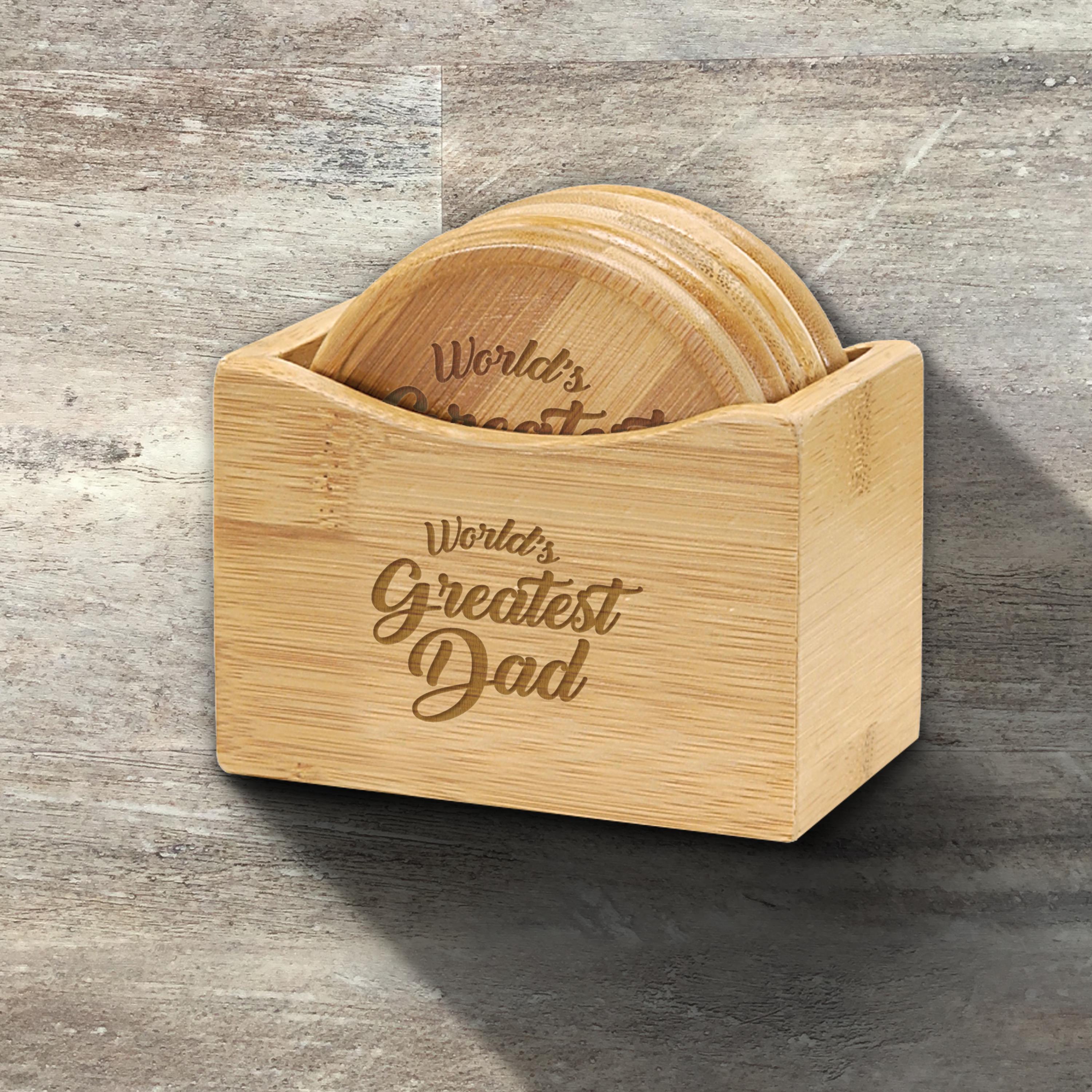 Sottobicchiere Personalizzato 'Best Dad Ever' – Quadrato 9,5 Cm, Retro In Sughero, Finitura Lucida – Regalo Festa Del Papà - 2