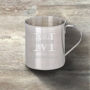 Groomsman Gift, Personalized Moscow Mule Mug, Stainless Steel, 12 Ounce, Wedding Party Gift, Bridal Party Gift, Bachelor Party Gift