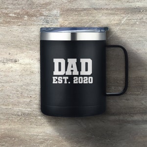 Gift for Dad, Personalized Stainless Steel Coffee Camper Mug, 14 Ounce, Double Walled Vacuum Insulated, Dad Coffee Mug, Father&#39;s Day Mug