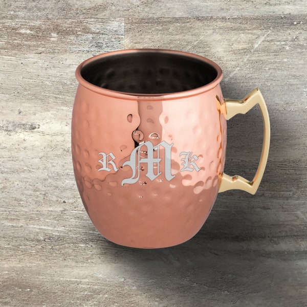 Groomsman Gift, Personalized Moscow Mule Mug, Copper Plated, 17 Ounce, Hammered, Wedding Party Gift, Bridal Party Gift, Bachelor Party Gift