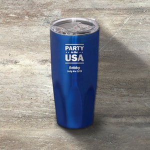 Patriotic Gift, Personalized Stainless Steel Tumbler, 20 Ounce, Double Walled Vacuum Insulated, Independence Day, USA, Murica, 4th of July