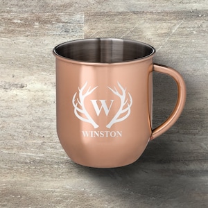 Groomsman Gift, Personalized Moscow Mule Mug, Copper Plated, 17 Ounce, Engraved, Wedding Party Gift, Bridal Party Gift, Bachelor Party Gift