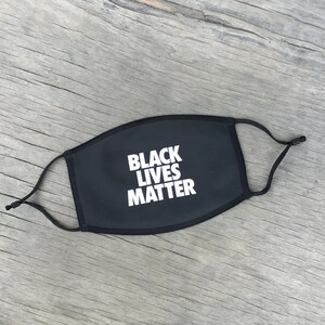 Black Lives Matter Face Mask, Reusable Cotton Face Mask With Elastic Ear Loop, Adjustable Ear Loop, Full Color Design, Decorated in USA image 2