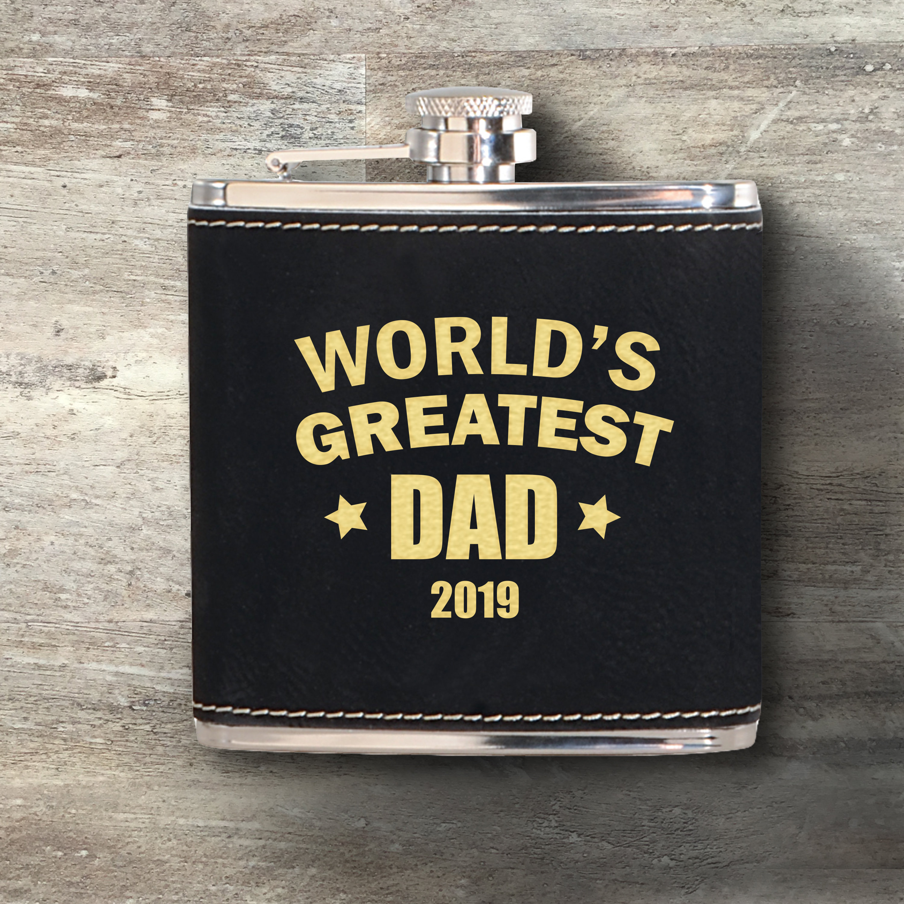 Gift for Dad, Personalized Leather Hip Flask, Custom Engraved Flask, 6 ...