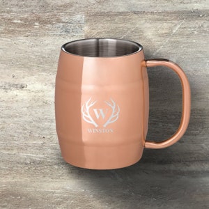 Groomsman Gift, Personalized Moscow Mule Mug, Copper Plated, 14 Ounce, Engraved, Wedding Party Gift, Bridal Party Gift, Bachelor Party Gift