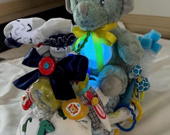 Dinosaur Motorcycle Diaper Cake