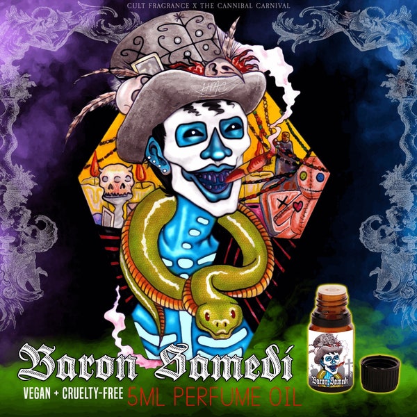 Baron Samedi - Wet Autumn Woods, Blackened Tobacco, Sweet Rum, Graveyard Dirt, and Burning Cloves - 10 ml Perfume Oil - Vegan, Cruelty Free