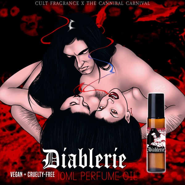 Diablerie - Dry Red Wine, Black Roses, Tobacco, Leather Pants, aged Honey, Cinnamon, Skin Musk - Vegan Cruelty Free 10 ml Perfume Oil