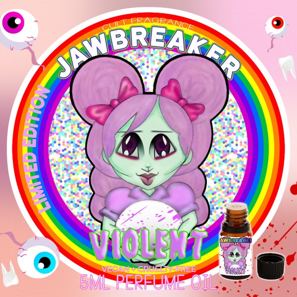 Violent Jawbreaker - Caramel Toffee, subtle baking Spices, and Caramel Buttercream, Moist Cake, Candied Fruits 10 ml Perfume Oil Vegan