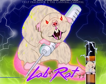 Lab Rat- Aged Patchouli, infused Floral Tea, Viscous Honey, sweet Almond - Halloween 2022 - 10 ml Perfume Oil Vegan Cruelty Free