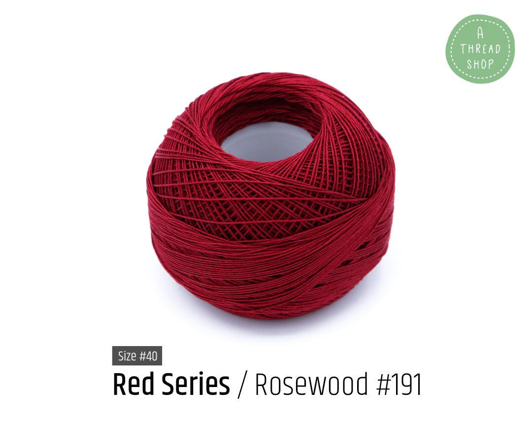 Red Rose Thread Cotton Thread Size #40 - Rosewood Red #191 - Red Series - VENUS Crochet ...