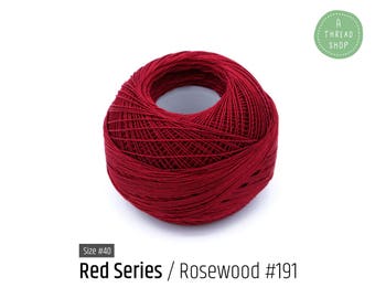 Cotton Thread Size #40 - Rosewood Red #191 - Red Series - VENUS Crochet Thread - 100% Mercerized Cotton Thread