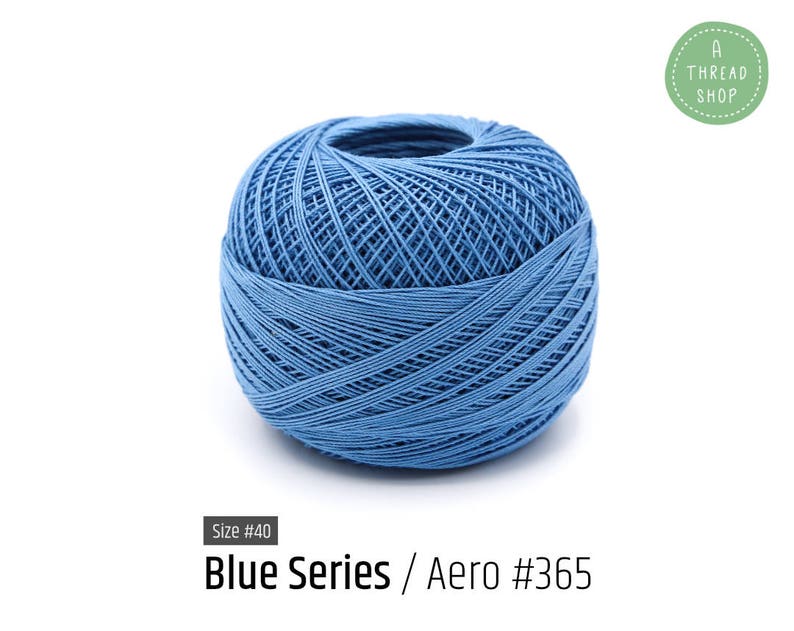 VENUS Crochet Thread Cotton Thread Size #40 Blue Series Aero Blue #365 100/% Mercerized Cotton Thread
