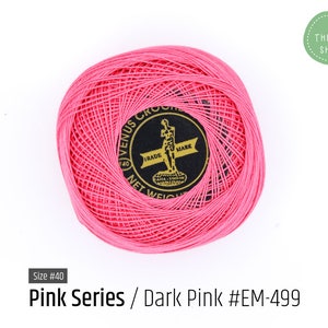 Cotton Thread Size 40 Dark Pink EM-499 Pink Series VENUS Crochet Thread 100% Mercerized Cotton Thread image 3