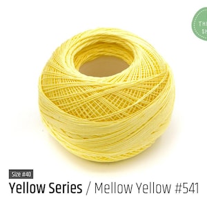 Cotton Thread Size #40 - Mellow Yellow #541 - Yellow Series - VENUS Crochet Thread - 100% Mercerized Cotton Thread.