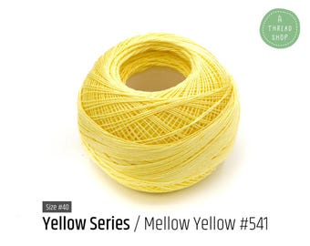 Cotton Thread Size #40 - Mellow Yellow #541 - Yellow Series - VENUS Crochet Thread - 100% Mercerized Cotton Thread.