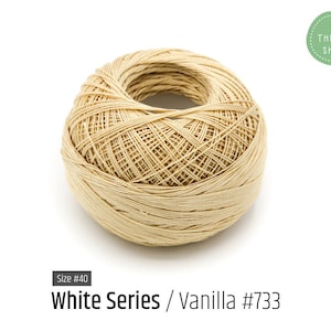 Cotton Thread Size #40 - Vanilla #733 - White Series - VENUS Crochet Thread - 100% Mercerized Cotton Thread