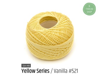 Cotton Thread Size #40 - Vanilla #521 - Yellow Series - VENUS Crochet Thread - 100% Mercerized Cotton Thread