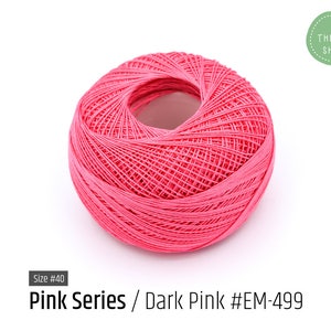 Cotton Thread Size 40 Dark Pink EM-499 Pink Series VENUS Crochet Thread 100% Mercerized Cotton Thread image 1