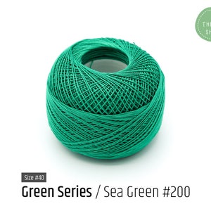 Cotton Thread Size #40 - Sea Green #200 - Green Series - VENUS Crochet Thread - 100% Mercerized Cotton Thread
