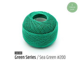 Cotton Thread Size #40 - Sea Green #200 - Green Series - VENUS Crochet Thread - 100% Mercerized Cotton Thread