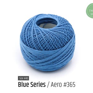 Cotton Thread Size #40 - Aero Blue #365 - Blue Series - VENUS Crochet Thread - 100% Mercerized Cotton Thread