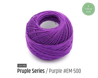 Cotton Thread Size #40 - Purple #EM-500 - Purple Series - VENUS Crochet Thread - 100% Mercerized Cotton Thread