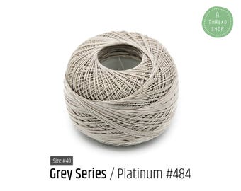 Cotton Thread Size #40 - Platinum #484 - Grey Series - VENUS Crochet Thread - 100% Mercerized Cotton Thread