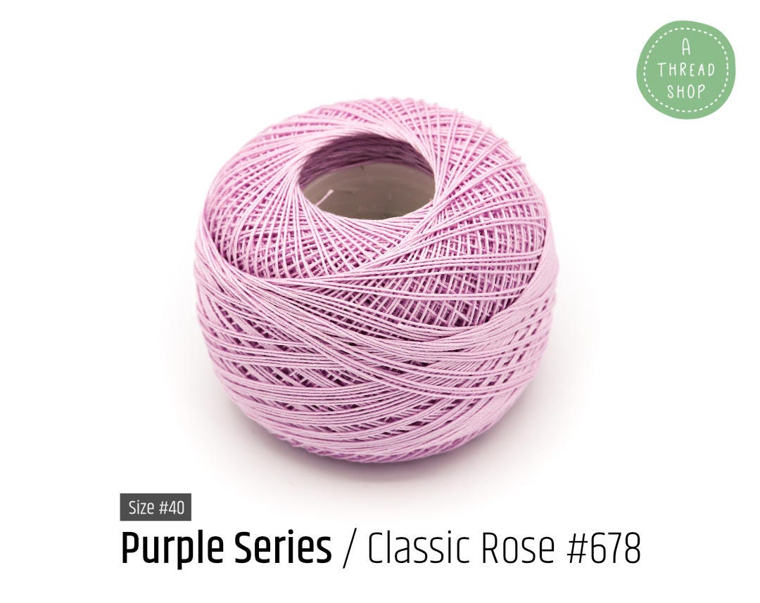 Rose Thread Cotton Thread Size #40 - Classic Rose #678 - Purple Series - VENUS ...