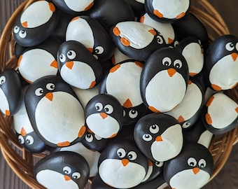 Penguin Painted Rocks