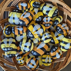 Bumblebee Painted Rocks