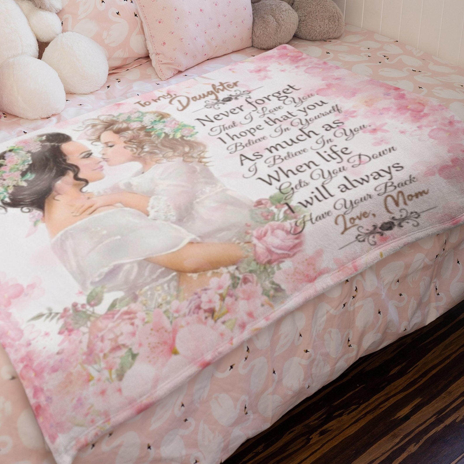 To My Daughter Fleece Blanket Never Daughter Gift Etsy