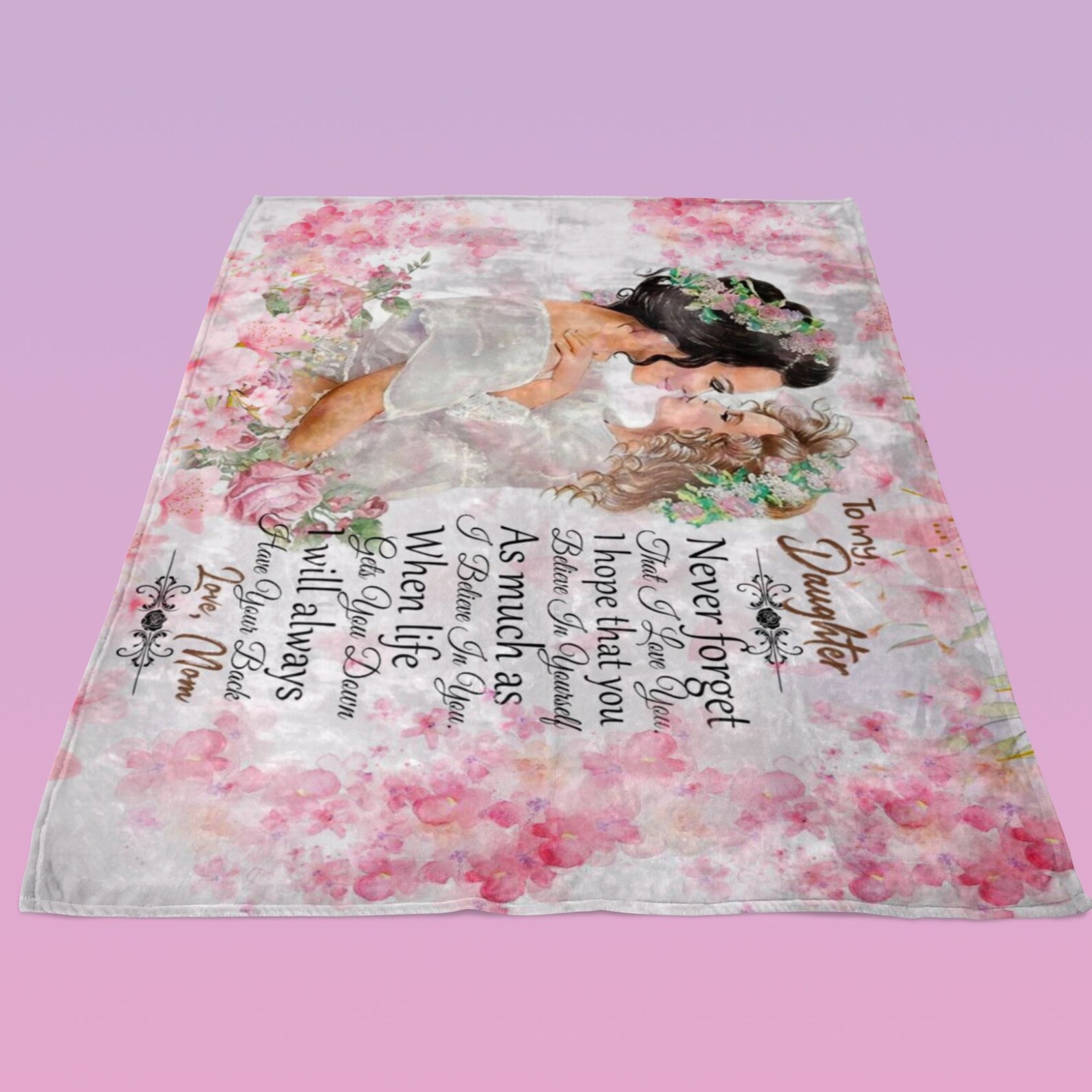 Personalized To My Daughter Fleece Blanket/Quilt - Gift Idea For Daughter - To My Daughter Never Feel That You Are Alone