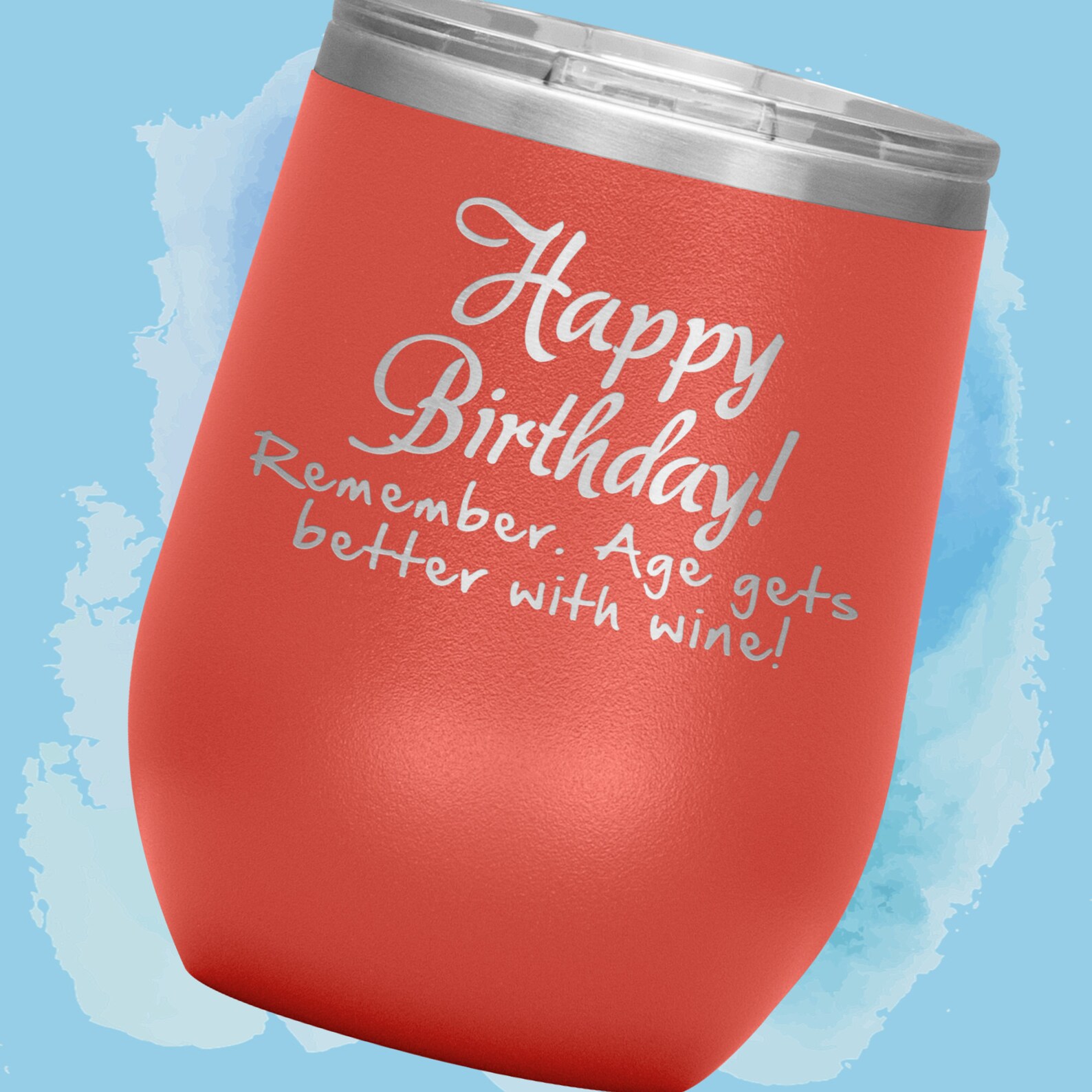 Happy Birthday Wine Tumbler Funny Gift for Wine Drinker Etsy