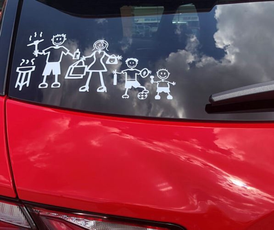 My Stick Figure Family Car Window Stickers Adult Female | Etsy