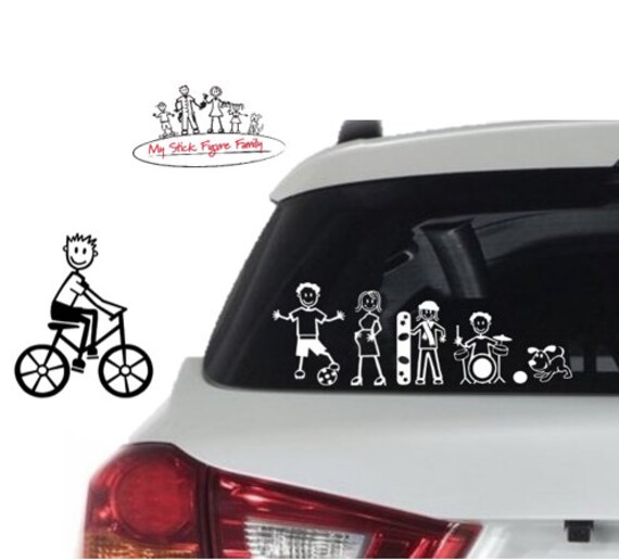Car Window Bumper Vinyl Decal People Sticker Van Bike Home MY CAR STICK FAMILY 